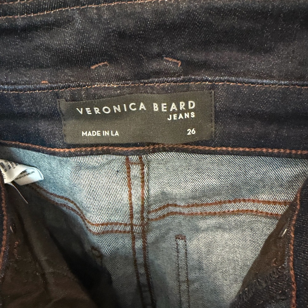 Veronica Beard Sheridan Belted Notched Waist Bell Bottom Jeans - Picture 8 of 10